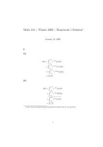 Math 118 :: Winter 2009 :: Homework 1 Solution 1 ∗
