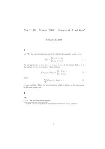 Math 118 :: Winter 2009 :: Homework 3 Solution 1 ∗