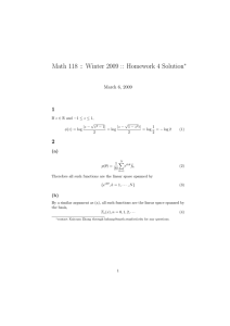 Math 118 :: Winter 2009 :: Homework 4 Solution 1 2 ∗
