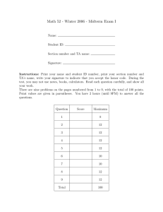 Math 52 - Winter 2006 - Midterm Exam I