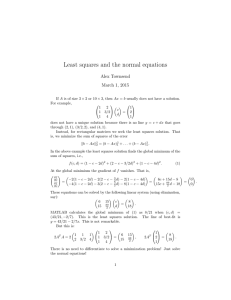 Least squares and the normal equations Alex Townsend March 1, 2015