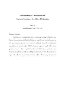 Verbal Protocol as a Research tool for