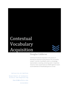 Contextual Vocabulary Acquisition Douglas Calderon