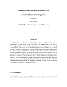 Computationally Defining ‘Pateroller’ via Contextual Vocabulary Acquisition Abstract