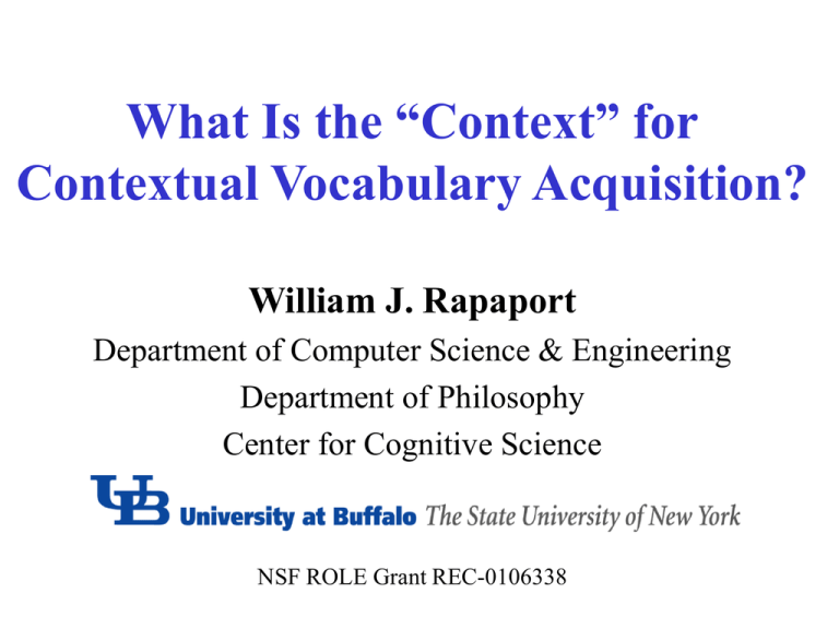 Contextual Vocabulary Definition