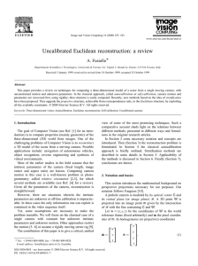 Uncalibrated Euclidean reconstruction: a review A. Fusiello*