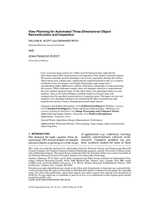 View Planning for Automated Three-Dimensional Object Reconstruction and Inspection AND