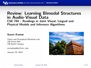 Review: Learning Bimodal Structures in Audio-Visual Data Physical Models and Inference Algorithms