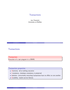 Transactions Transaction Transaction properties