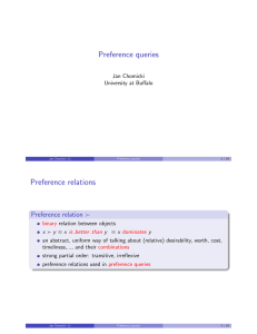 Preference queries Preference relations Preference relation