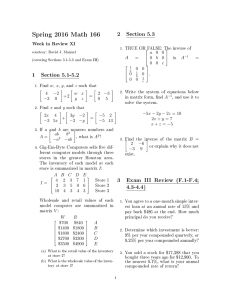 Spring 2016 Math 166 2 Section 5.3 1 Section 5.1-5.2