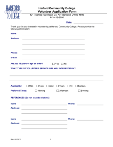 Volunteer Application Form Harford Community College Date