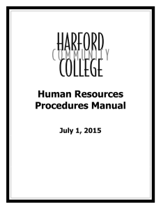 Human Resources Procedures Manual July 1, 2015