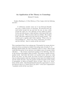 An Application of Set Theory to Cosmology