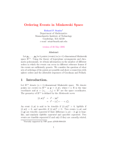 Ordering Events in Minkowski Space