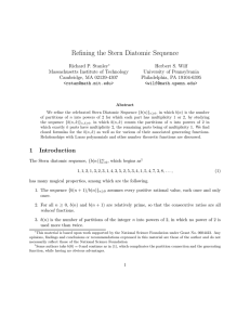 Refining the Stern Diatomic Sequence