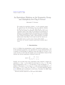 An Equivalence Relation on the Symmetric Group and Multiplicity-free Flag h-Vectors ∗