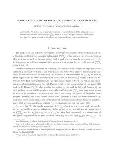 q-BINOMIAL COEFFICIENTS SOME ASYMPTOTIC RESULTS ON