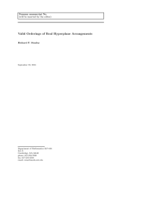 Valid Orderings of Real Hyperplane Arrangements Noname manuscript No. Richard P. Stanley