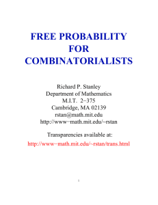 FREE PROBABILITY FOR COMBINATORIALISTS
