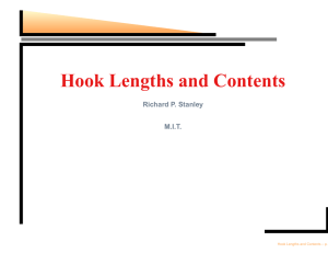 Hook Lengths and Contents Richard P. Stanley M.I.T.