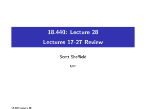 18.440: Lecture 28 Lectures 17-27 Review Scott Sheffield MIT