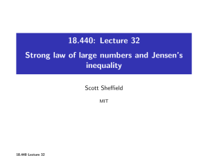 18.440: Lecture 32 Strong law of large numbers and Jensen’s inequality Scott Sheffield