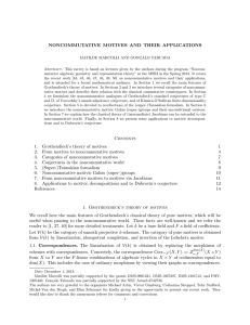 NONCOMMUTATIVE MOTIVES AND THEIR APPLICATIONS