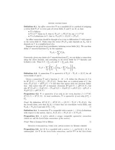 Affine connections a vector field ∇