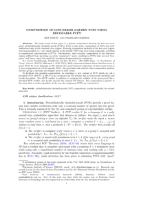 COMPOSITION OF LOW-ERROR 2-QUERY PCPS USING DECODABLE PCPS