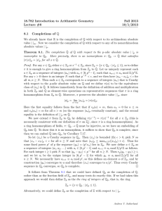 18.782 Introduction to Arithmetic Geometry Fall 2013 Lecture #8 10/1/2013