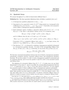 18.782 Introduction to Arithmetic Geometry Fall 2013 Lecture #9 10/3/2013