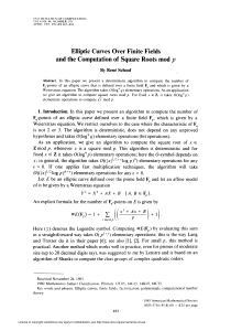 Elliptic Curves Over  Finite  Fields By René Schoof