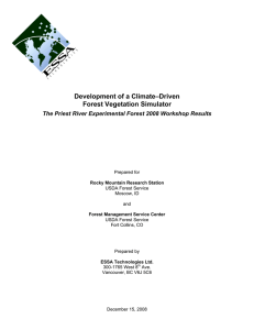 Development of a Climate–Driven Forest Vegetation Simulator