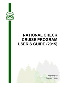 NATIONAL CHECK CRUISE PROGRAM USER’S GUIDE (2015)
