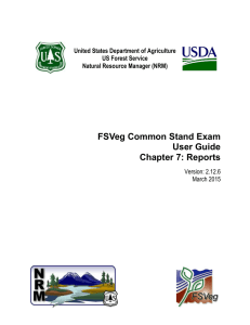 FSVeg Common Stand Exam User Guide Chapter 7: Reports