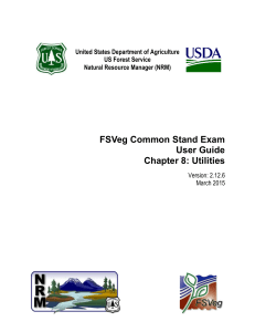FSVeg Common Stand Exam User Guide Chapter 8: Utilities
