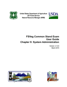 FSVeg Common Stand Exam User Guide Chapter 9: System Administration