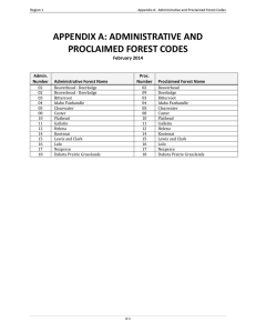 APPENDIX A: ADMINISTRATIVE AND PROCLAIMED FOREST CODES February 2014