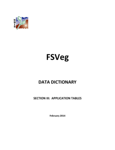 FSVeg DATA DICTIONARY SECTION III:  APPLICATION TABLES February 2014