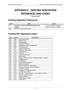 APPENDIX E:  EXISTING VEGETATION REFERENCES AND CODES Existing Vegetation References