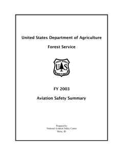 United States Department of Agriculture Forest Service FY 2003