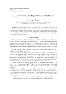 HALF-TWISTS AND EQUATIONS IN GENUS 2 Aline Aigon-Dupuy
