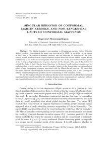 SINGULAR BEHAVIOR OF CONFORMAL MARTIN KERNELS, AND NON-TANGENTIAL LIMITS OF CONFORMAL MAPPINGS