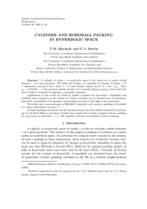 CYLINDER AND HOROBALL PACKING IN HYPERBOLIC SPACE