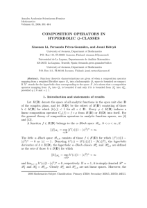 COMPOSITION OPERATORS IN Q-CLASSES HYPERBOLIC Xiaonan Li, Fernando P´