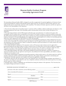 Museum Studies Graduate Program Internship Agreement Form