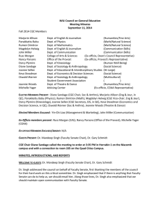 WIU Council on General Education Meeting Minutes September 11, 2014