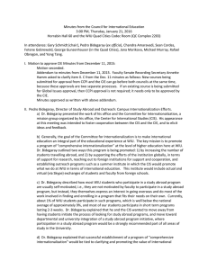 Minutes from the Council for International Education