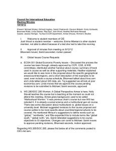 Council for International Education Meeting Minutes 10/10/12